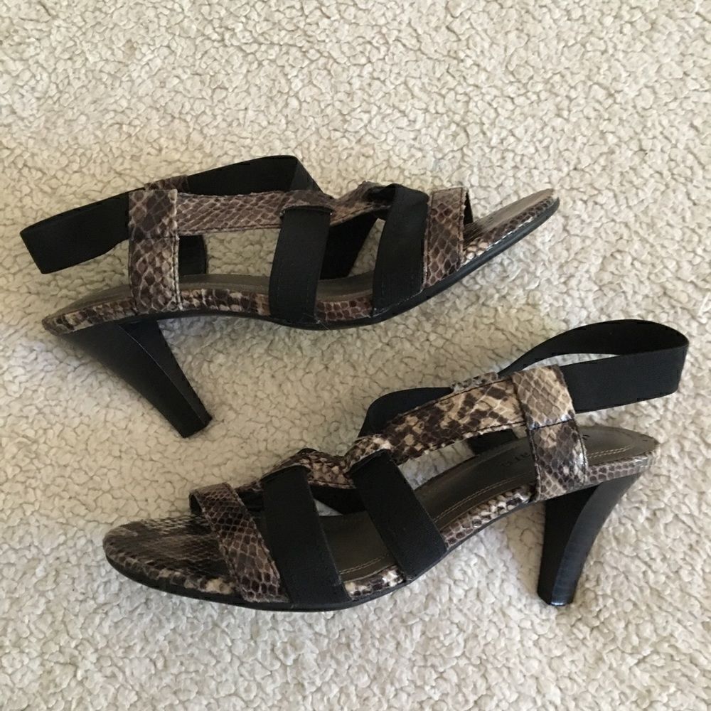 ‎Dress Barn Walda snake skin heels size 6
